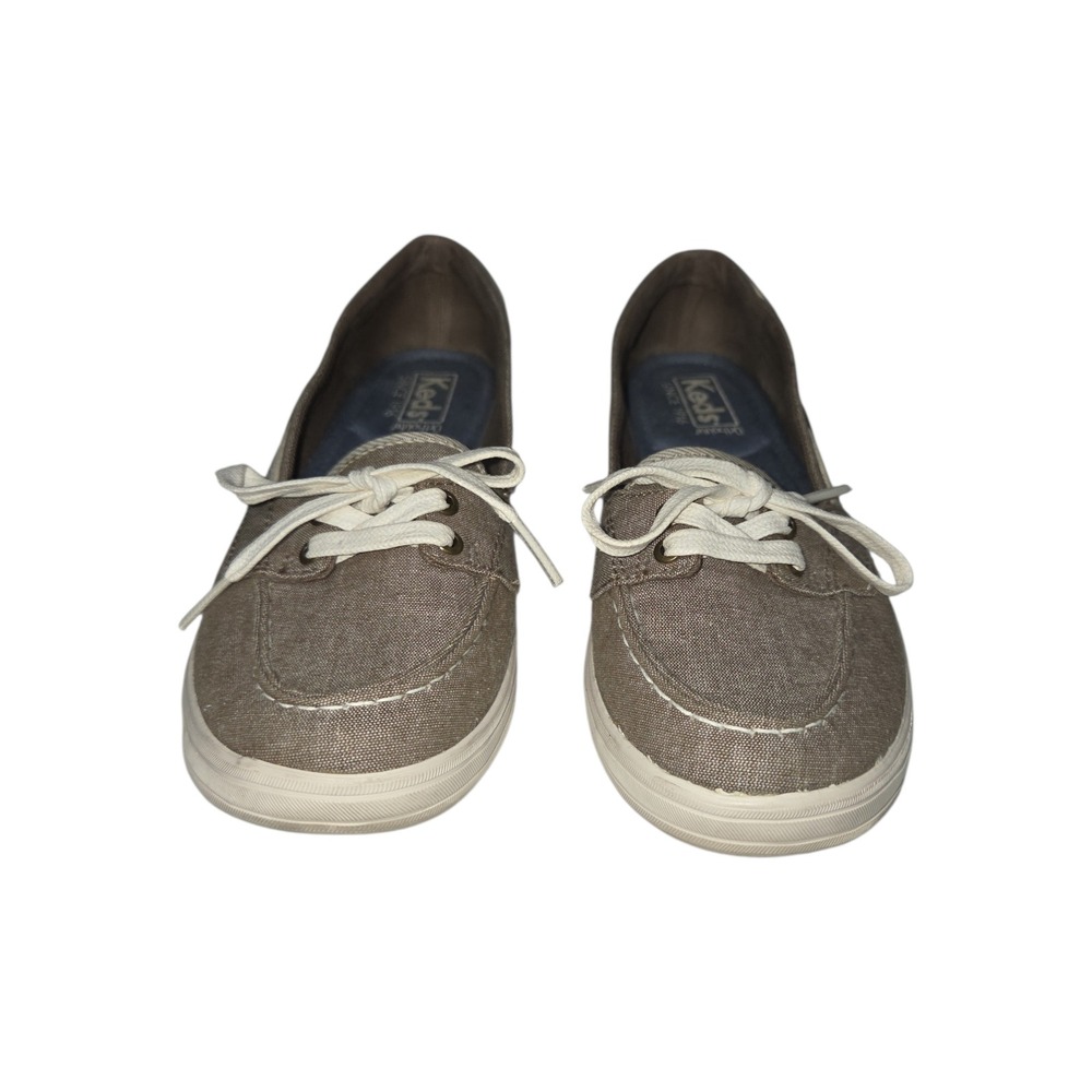 Keds Ortholite Boat Shoes Brown‎ Canvas Slip On Sneakers WF57105 Womens 6